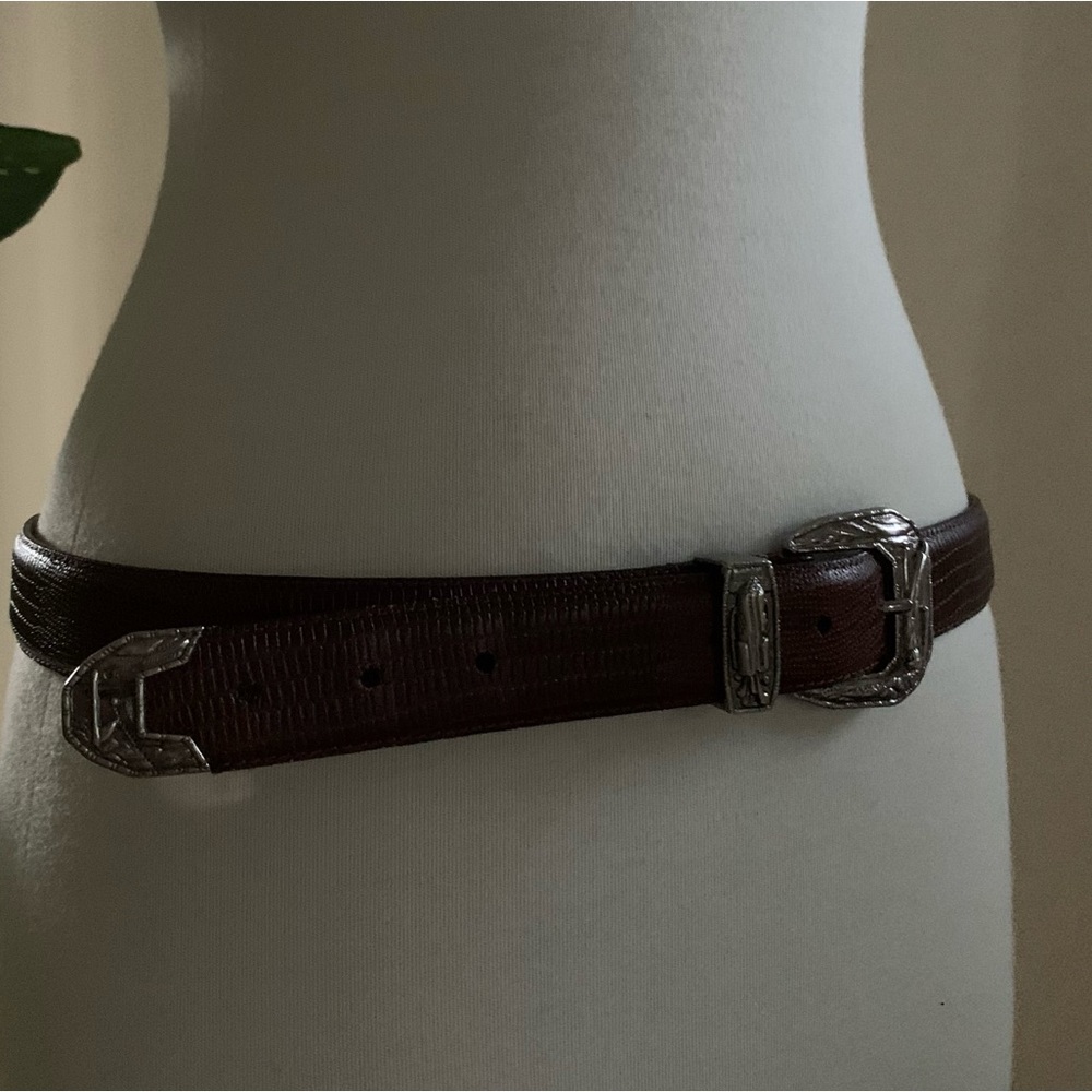 Burgundy Western Leather Belt